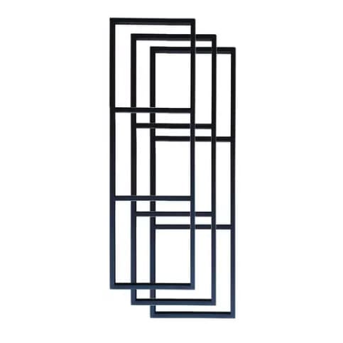 trio de Suportes Prateleira Tripla Estilo Industrial Parede 100cm de altura