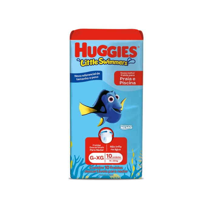FRALDA PRAIA E PISCINA HUGGIES SWIMMERS G/XG  C/ 10 UN -  DE 14 a 20 KG