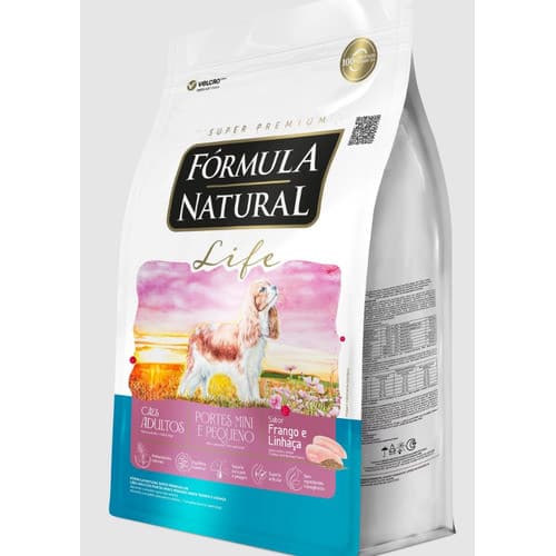 Ração Fórmula Natural 15kg Super Premium Life Cães Adultos De Raças Mini E Pequena Sabor Frango