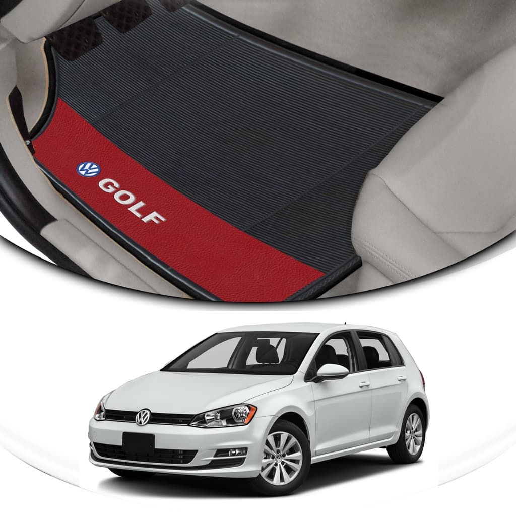 Tapete de borracha Lateral Vermelho 4 Peças Automotivo Volkswagen Golf