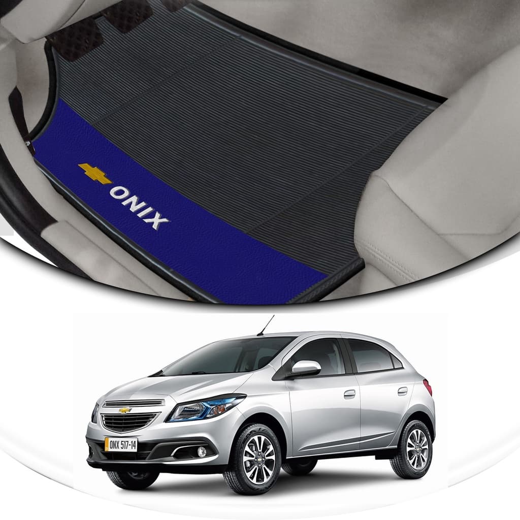 Tapete de borracha Lateral Azul 4 Peças Automotivo Chevrolet Onix