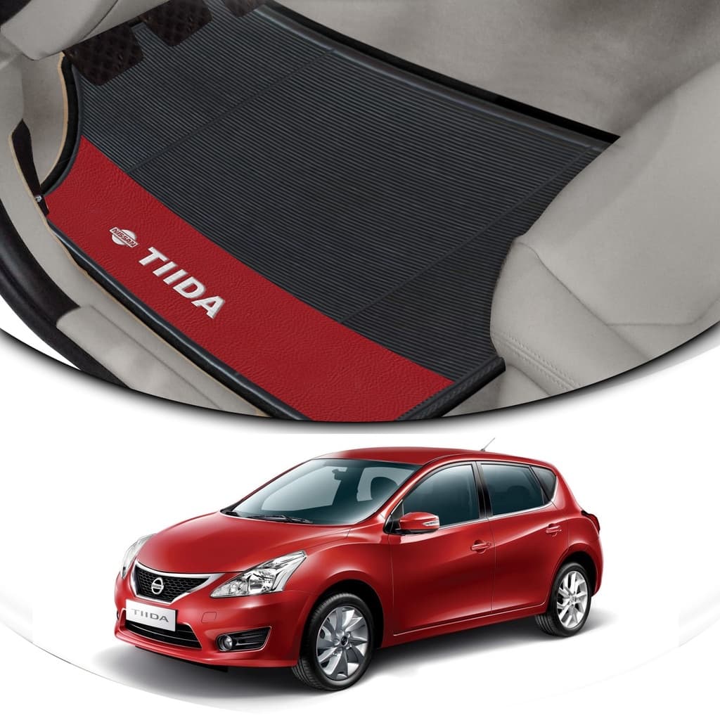 Tapete de borracha Lateral Vermelho 4 Peças Automotivo Nissan Tiida