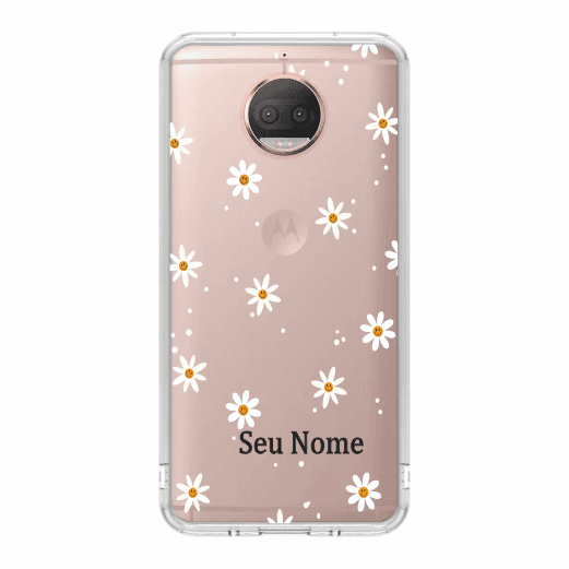 Capa de Celular Capinha Moto G5s Plus Personalizada - Margaridas nome
