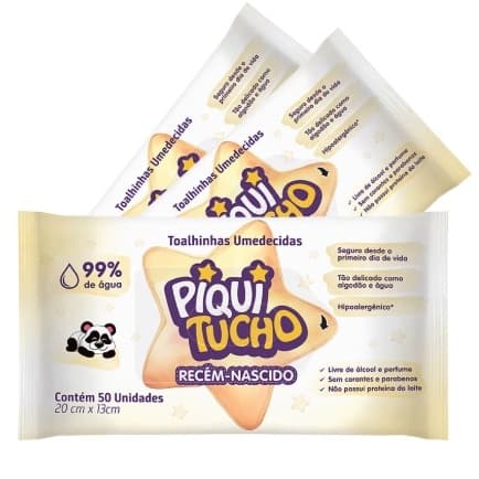 Kit 3 Lenços Umedecidos Recem-Nascido 300Un Piquitucho
