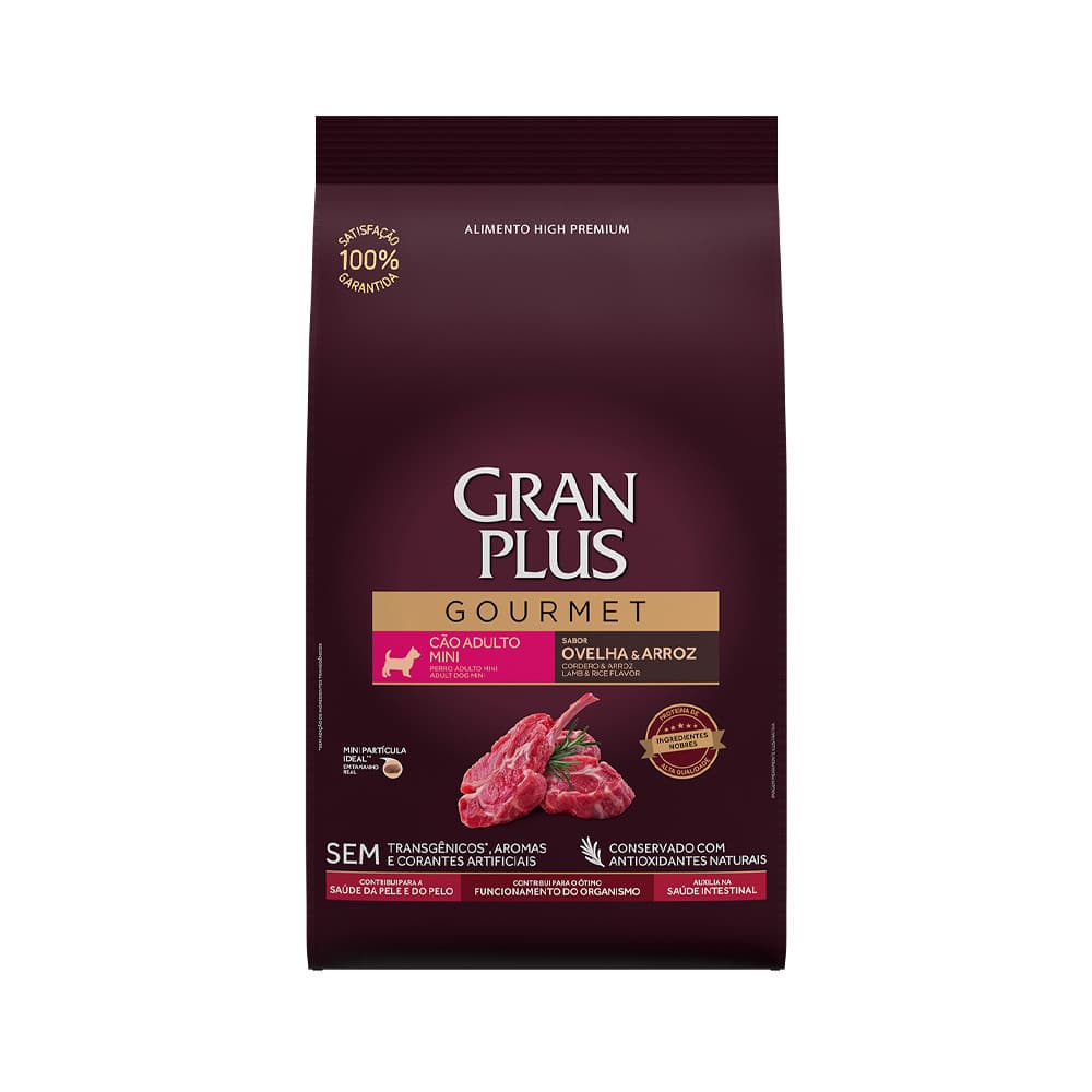 Ração GranPlus Gourmet Cão Adulto Mini Ovelha 3Kg