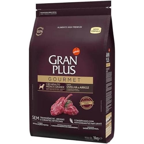 Ração GranPlus Gourmet Cão Adulto Med Grande Ovelha 3Kg
