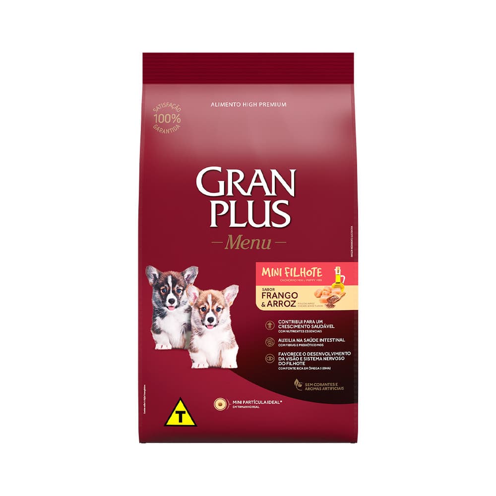Ração Granplus Menu Cães Filhotes Raças Pequenas Sabor Frango - 10.1kg