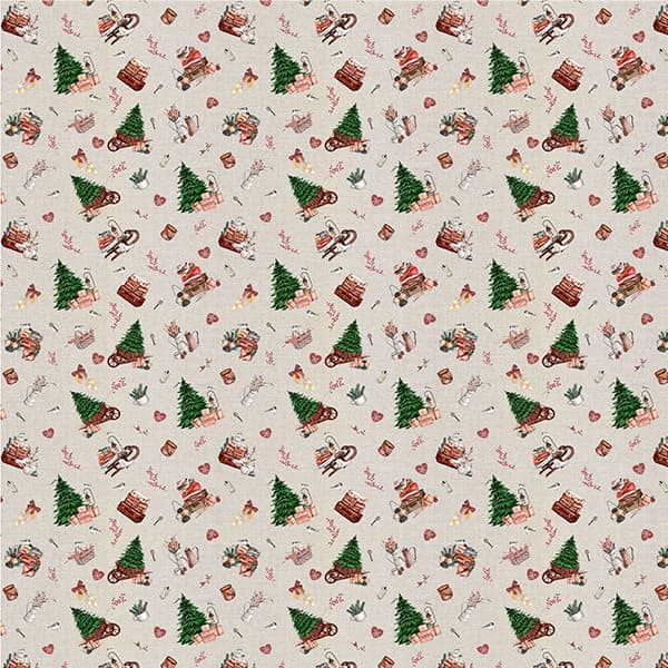 Tecido Tricoline Digital Pinheiros De Natal 100% Algodão Mesa Posta Patchwork Quilting Cozinha Chic