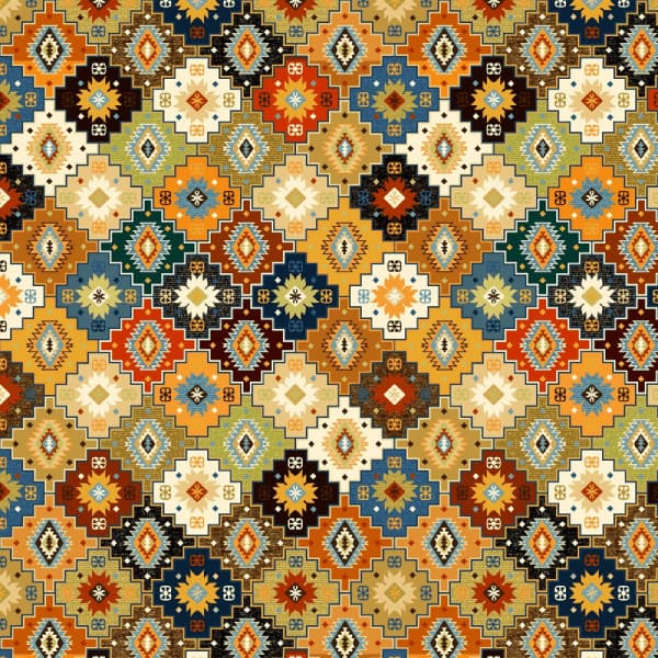 Tecido Sarja Impermeável Geometria Do Oriente 100% Algodão Patchwork Quilting Bolsas Luxo Mesa Posta