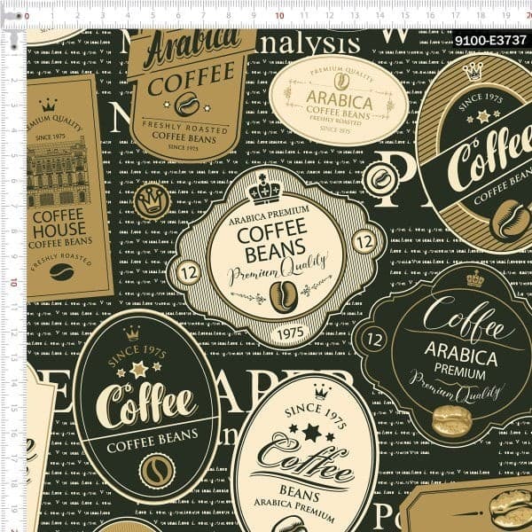 Tecido Tricoline Digital Café Especial 100% Algodão Costura Criativa Quilting Bolsas Luxo Patchwork