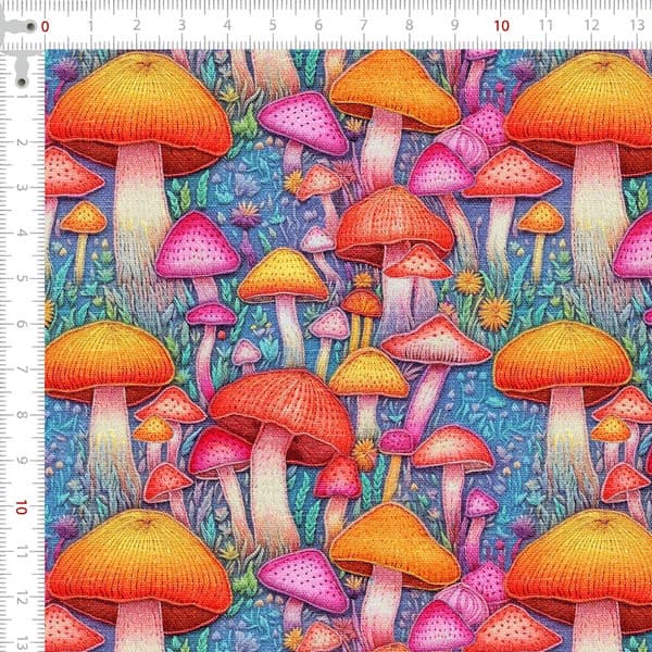Tecido Sarja Impermeável Casinhas De Cogumelos 100% Algodão Cozinha Chic Mesa Posta Patchwork