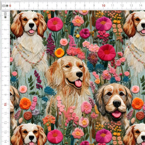 Tecido Sarja Impermeável Grandes Amigos Floral 100% Algodão Enxoval Mesa Posta Bolsas Luxo Quilting