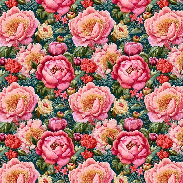 Tecido Tricoline Digital Bordado Arranjo De Flores 100% Algodão Mesa Posta Cozinha Chic Quilting