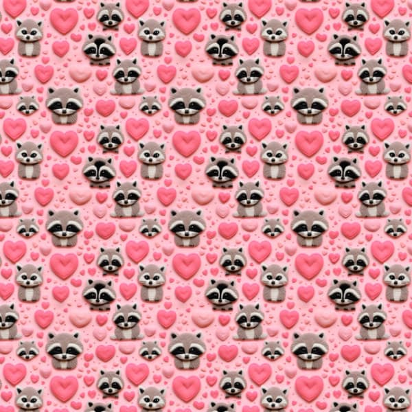 Tecido Tricoline Digital Guaxinim Love 100% Algodão Quilting Mesa Posta Artigos De Ateliê Enxoval