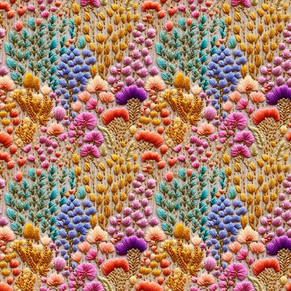 Tecido Tricoline Digital Bordado Do Campo 100% Algodão Costura Criativa Mesa Posta Patchwork