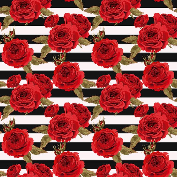 Tecido Sarja Impermeável Roseira Listrada Vermelha 100% Algodão Bolsas Luxo Cozinha Chic Quilting