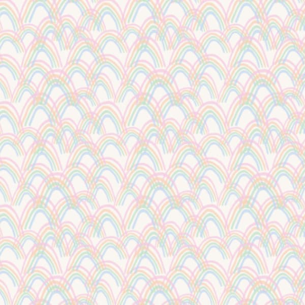Tecido Tricoline Digital Arco Íris Tons Pastel 100% Algodão Bolsas Luxo Qualidade Superior Patchwork