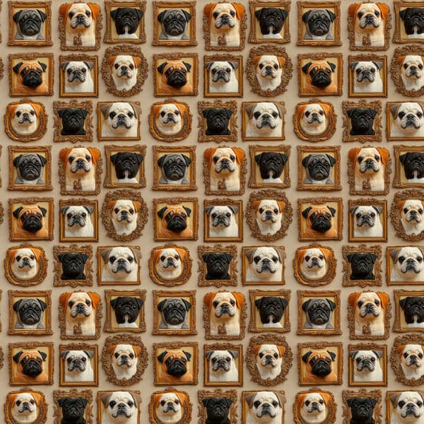 Tecido Tricoline Digital Galeria Dos Pugs Pets Cão 100% Algodão Bolsas Luxo Patchwork Cozinha Chic