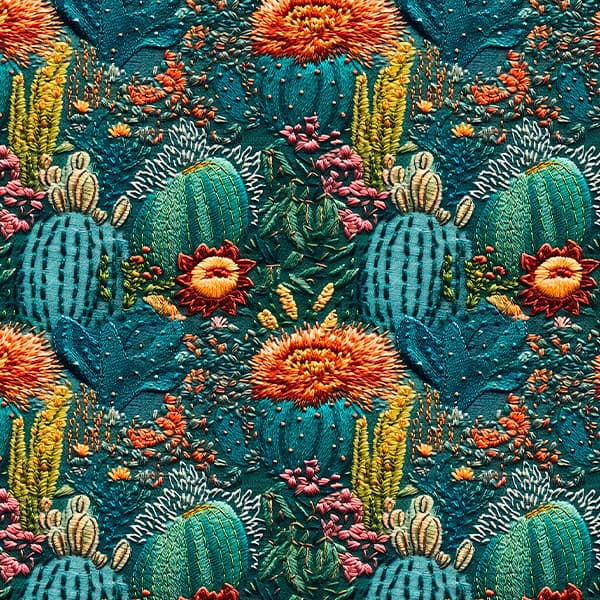 Tecido Tricoline Digital Cactos E Flores Do Deserto 100% Algodão Enxoval Patchwork Cozinha Chic