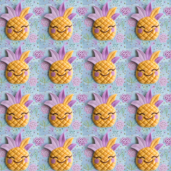 Tecido Tricoline Digital Retiro Dos Abacaxis 100% Algodão Qualidade Superior Quilting Mesa Posta
