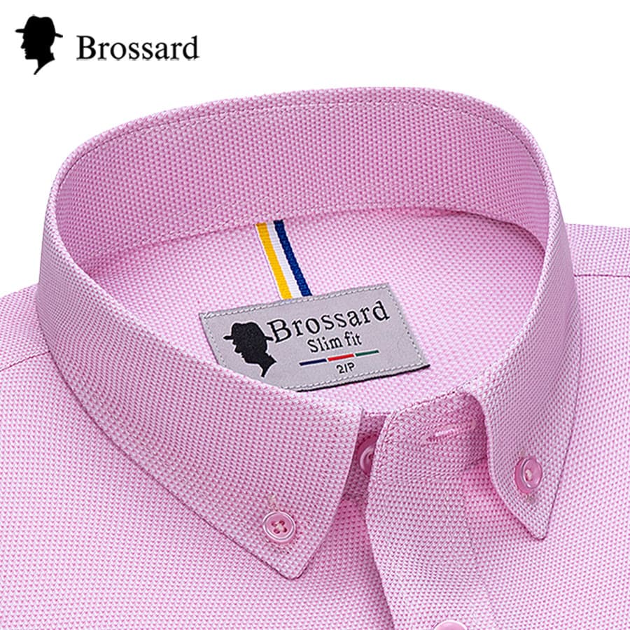 Camisa Social Masculina Manga Longa BROSSARD | Slim Fit Premium para o Dia a Dia | Casual e Elegante
