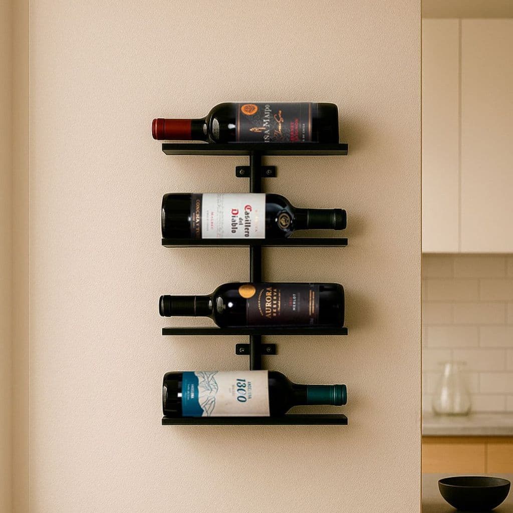 Adega Suspensa De Parede Suporte Vinho 4 Garrafas Industrial Barzinho Suspenso Metal Moderno Decorativo Envio Imediato