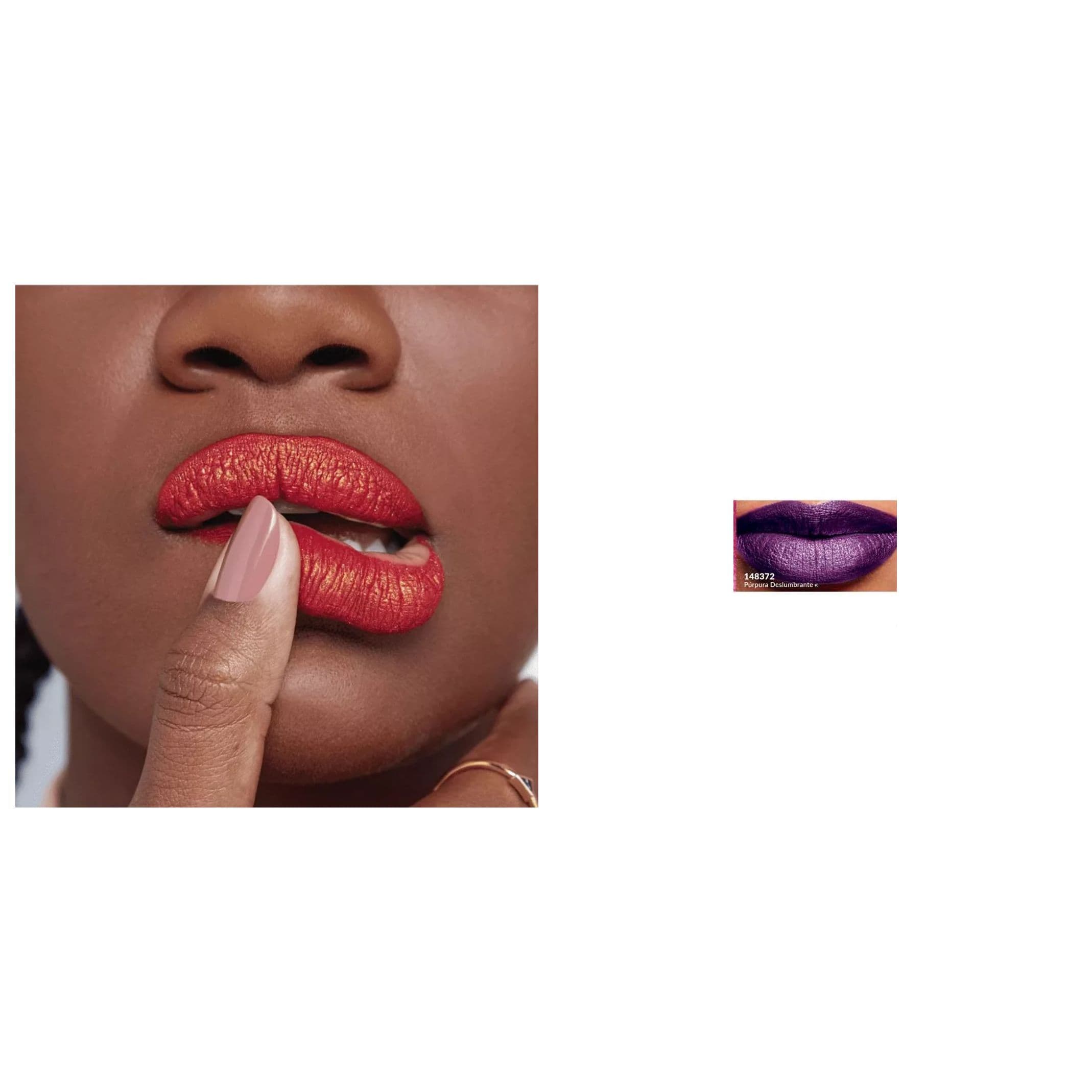 Kit Power Stay: Batom Líquido Matte Glitter Cereja Brilhante + Batom Líquido 16h Glitter Púrpura 7ml
