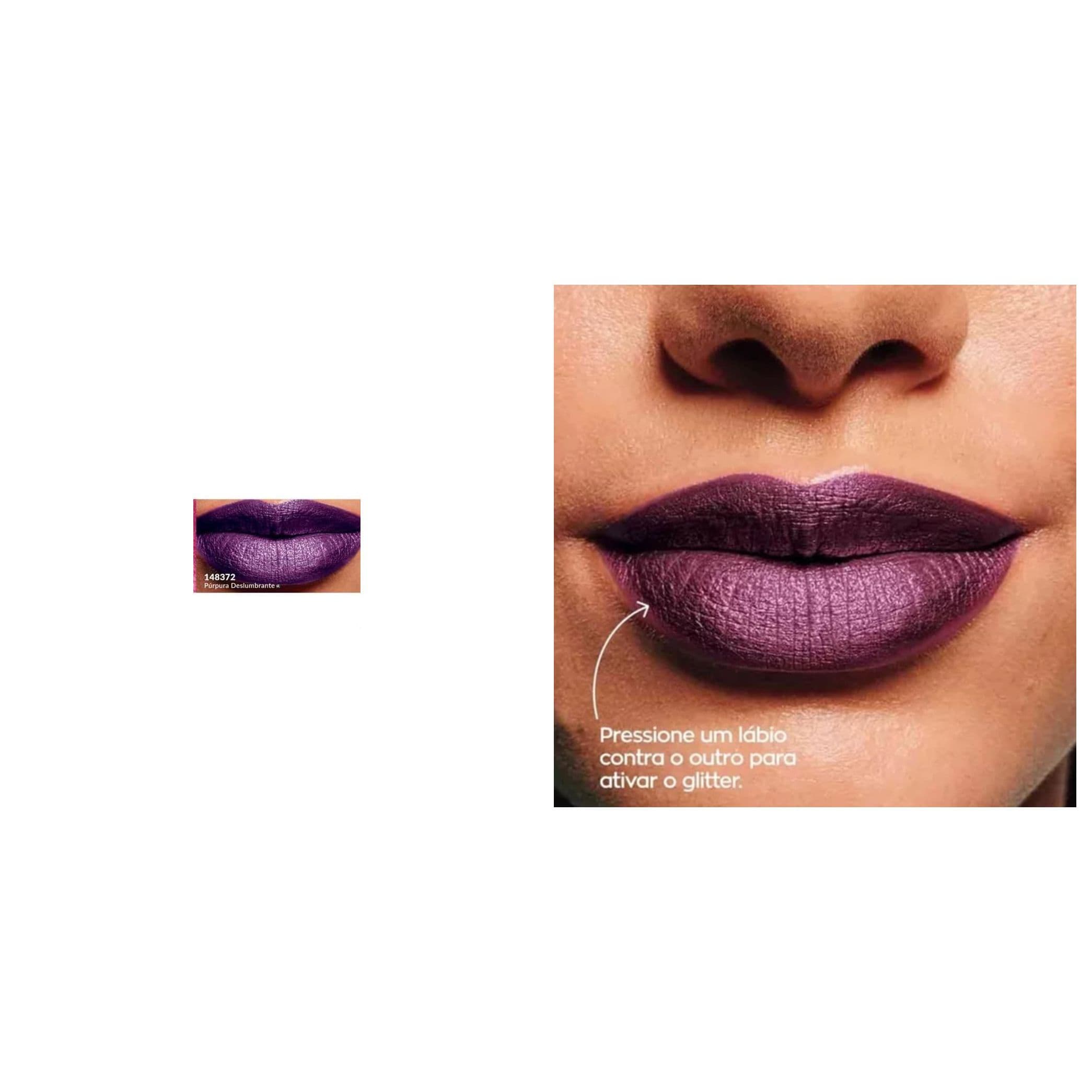 Kit Power Stay: Batom Líquido Glitter Púrpura 7ml + Batom Líquido Matte Marsala Radiante