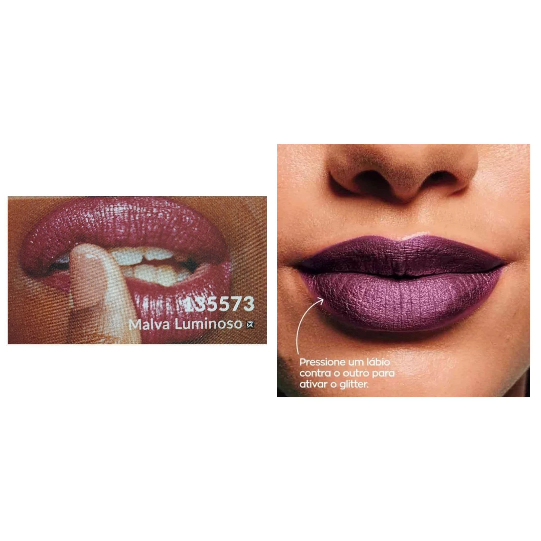 Kit Power Stay: Batom Líquido Matte Marsala Radiante + Batom Líquido Matte Glitter Malva Luminoso