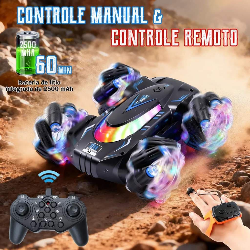 Carrinho Controle Carro de Remoto Brinquedos Infantis Acrobático Stunt Racing Drift 360 Tanque De Guerra Bolinhas Gel