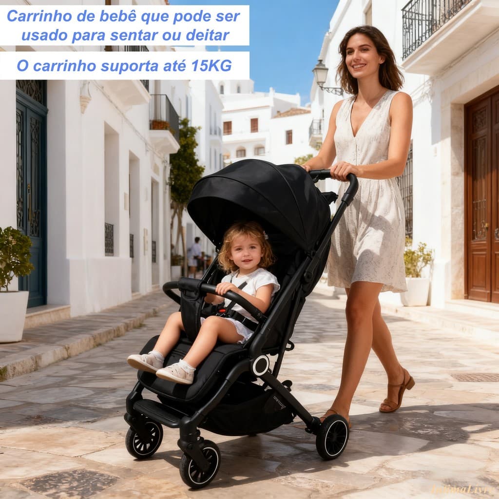 Carrinho de Bebê Premium Bag Leve Dobrável Confortável Portátil Pratico para o Dia a Dia