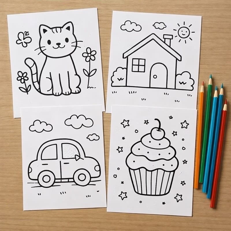 300 Desenhos para Colorir Animais Infantil Educativas Crianças Pintura Safari Fazenda Zoológico
