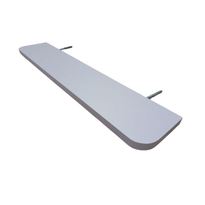 Prateleira boleada, arredondada flutuante MDF 18mm Branco 90x10 90x12 90x15 e 90x20 com suporte invisível salão, parede