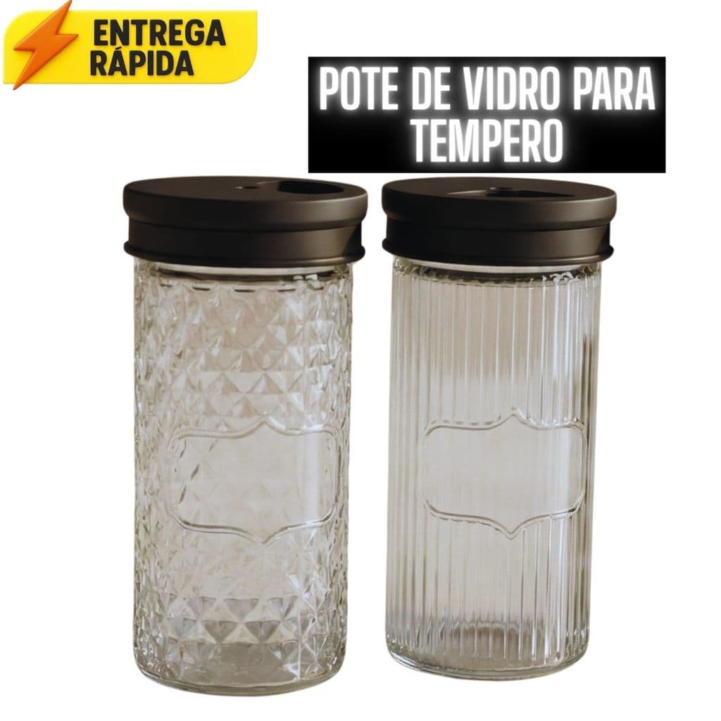 Pote de vidro para temperos - Compatível para porta temperos