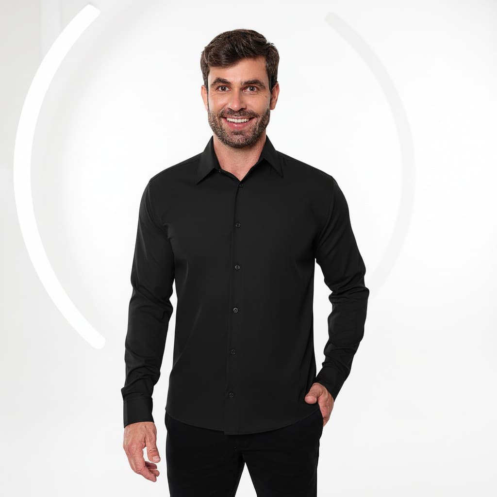 Camisa Social Masculina Manga Longa Algodão Slim Fit Camisaria Premium Casual Social