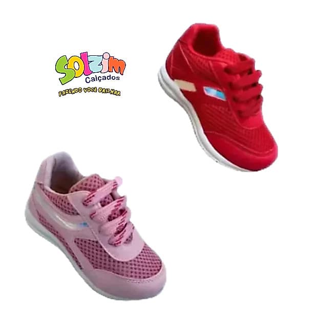 Kit 2 Pares De Tênis Feminino Infantil confortável com luzinha