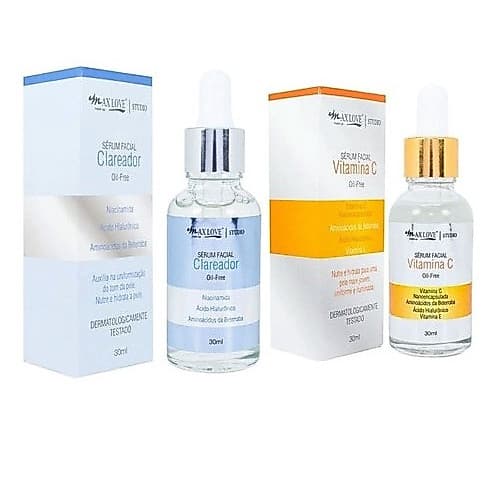 Kit C/2 Sérum Facial Vitamina C + Clareador Facial Oil-free Max Love