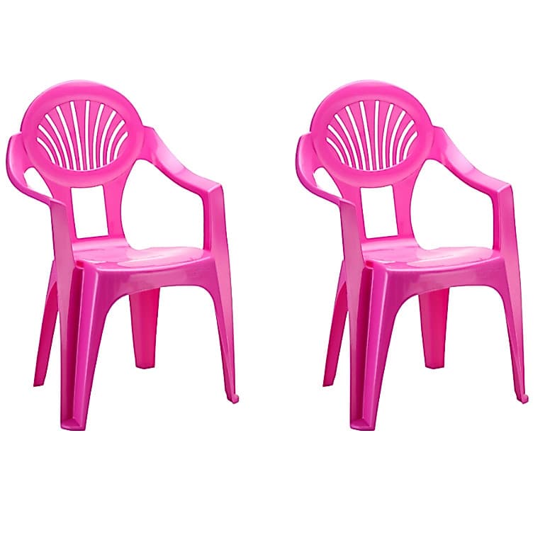 Kit 2 x Cadeira Poltrona Infantil Educativa Escola Banco Plástico Reforçado Multiuso Braço Criança