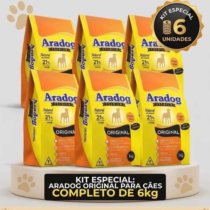 Ração  para cachorro kit c/ 6 unidades premium