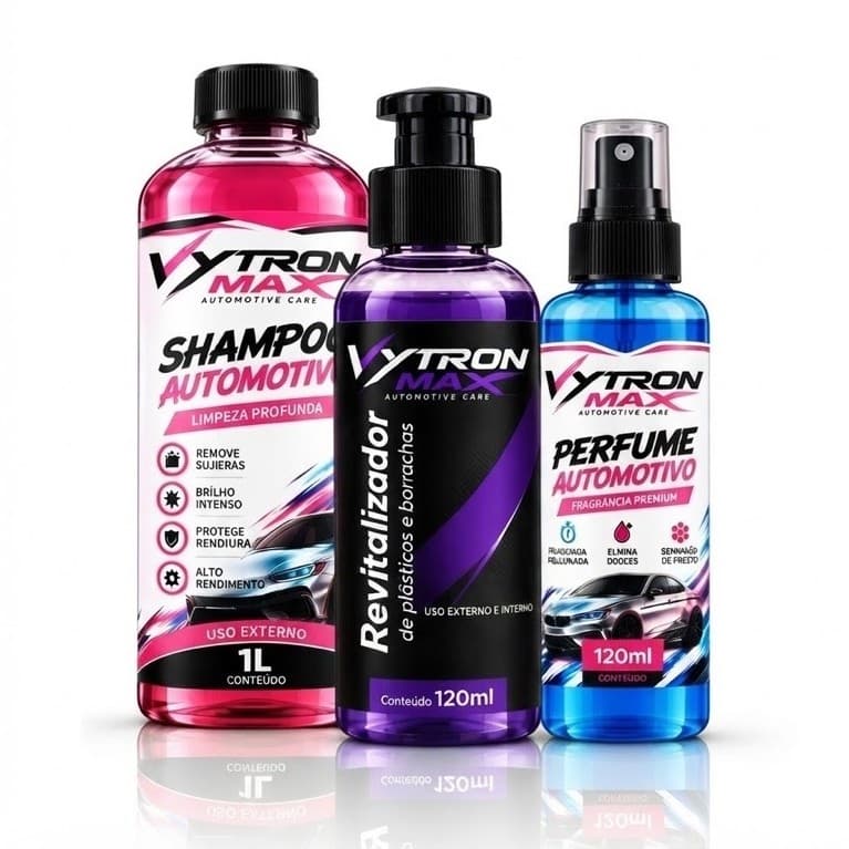 Kit Carro Esportivo Shampoo Revitalizador Plástico Final Perfume Invicta para Carro
