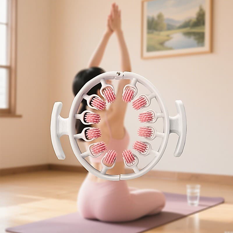 Massageador de Pernas Multiuso com 12 Rolos 360° – Relaxamento Muscular e Massagem Corporal