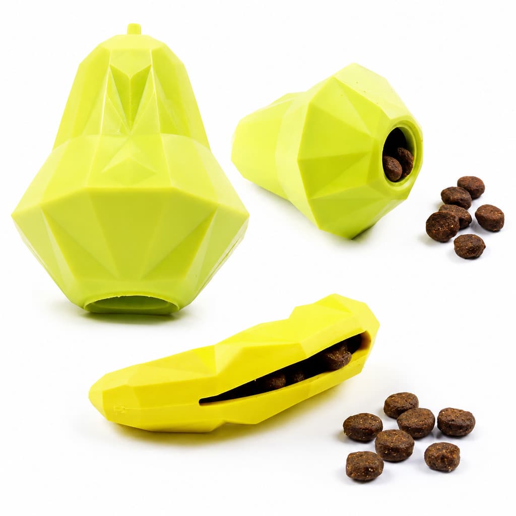 Brinquedo Interativo Recheável para Cachorro Pêra Banana Porta Petisco e Ração Pet Antiestresse