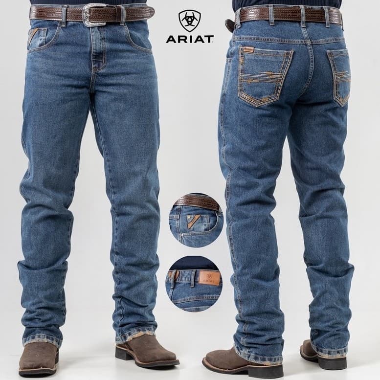 Calça Masculina Country Jeans 14oz Rodeio Cowboy Tradicional Reta Premium Confortável