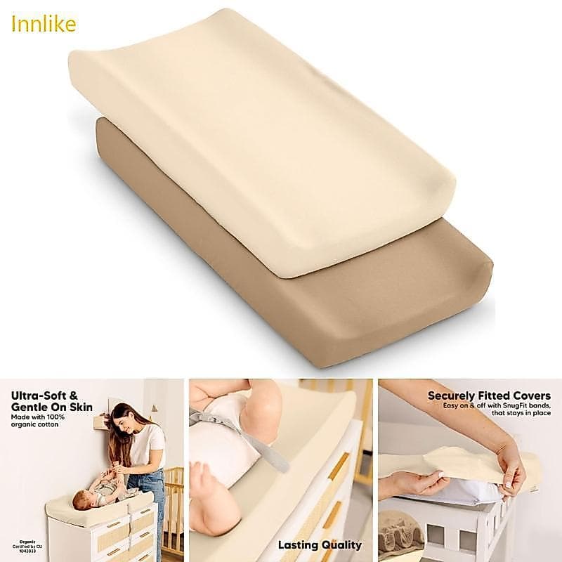 Innlike 2 Pçs Bebê Destacável Fralda Mudando Almofada Respirável Capa Caso Recém-Nascidos Coisas Cama