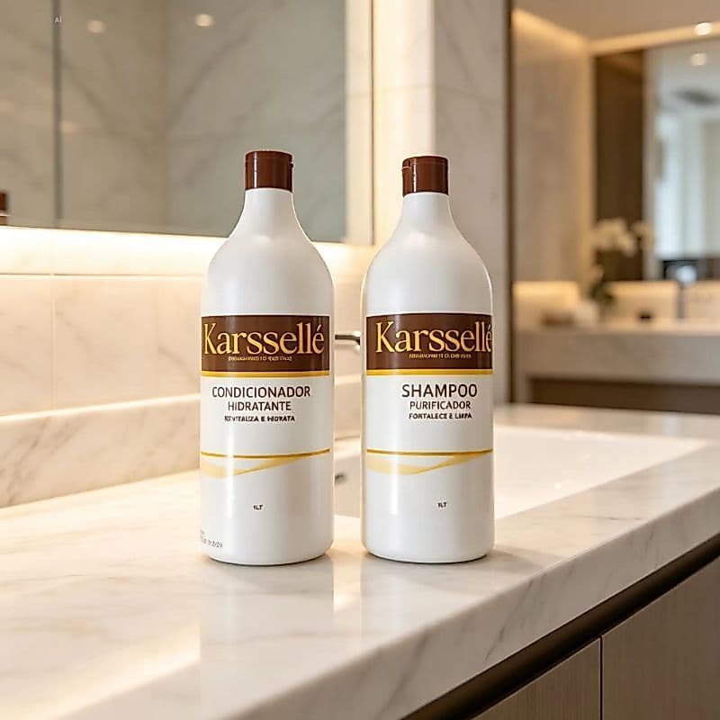 Kit karssellé, shampoo e condicionador, purificador e hidratante, renascimento dos fios para cuidado com o cabelo.