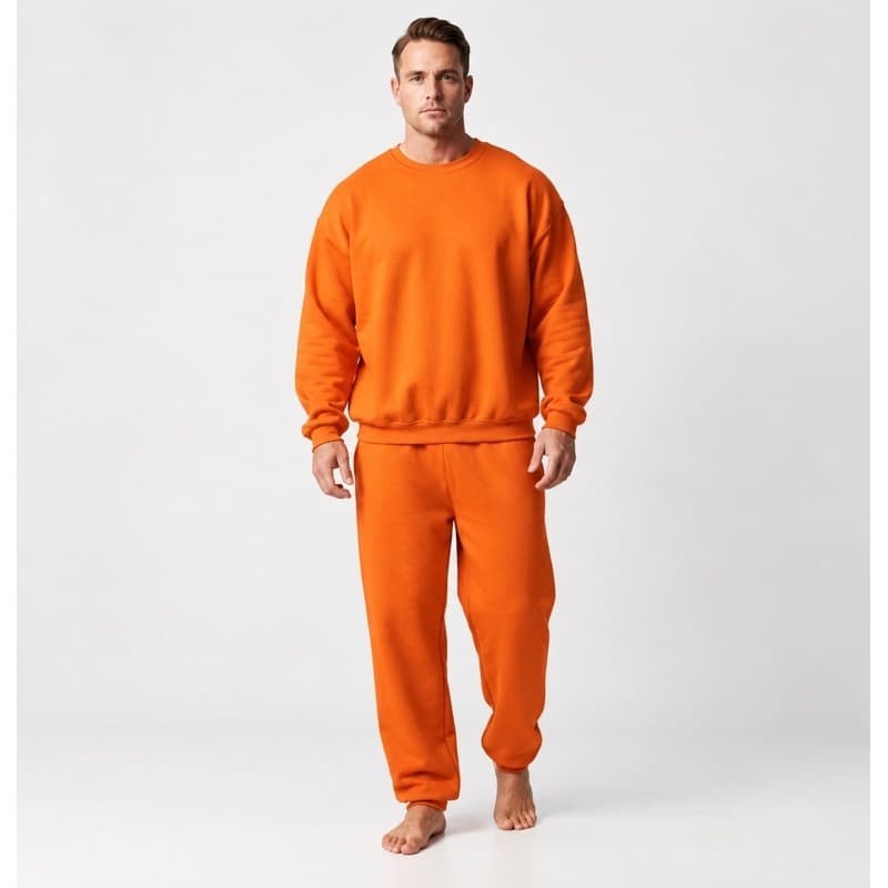 CONJUNTO LARANJA UNIFORME PENITENCIARIA/PRESIDIO CASACO E CALÇA MOLETOM CARECA