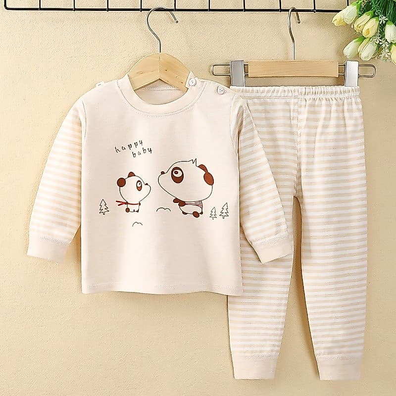 Crianças conjunto de roupa interior de algodão puro bebê menina outono roupas calças compridas roupas de bebê meninos pi