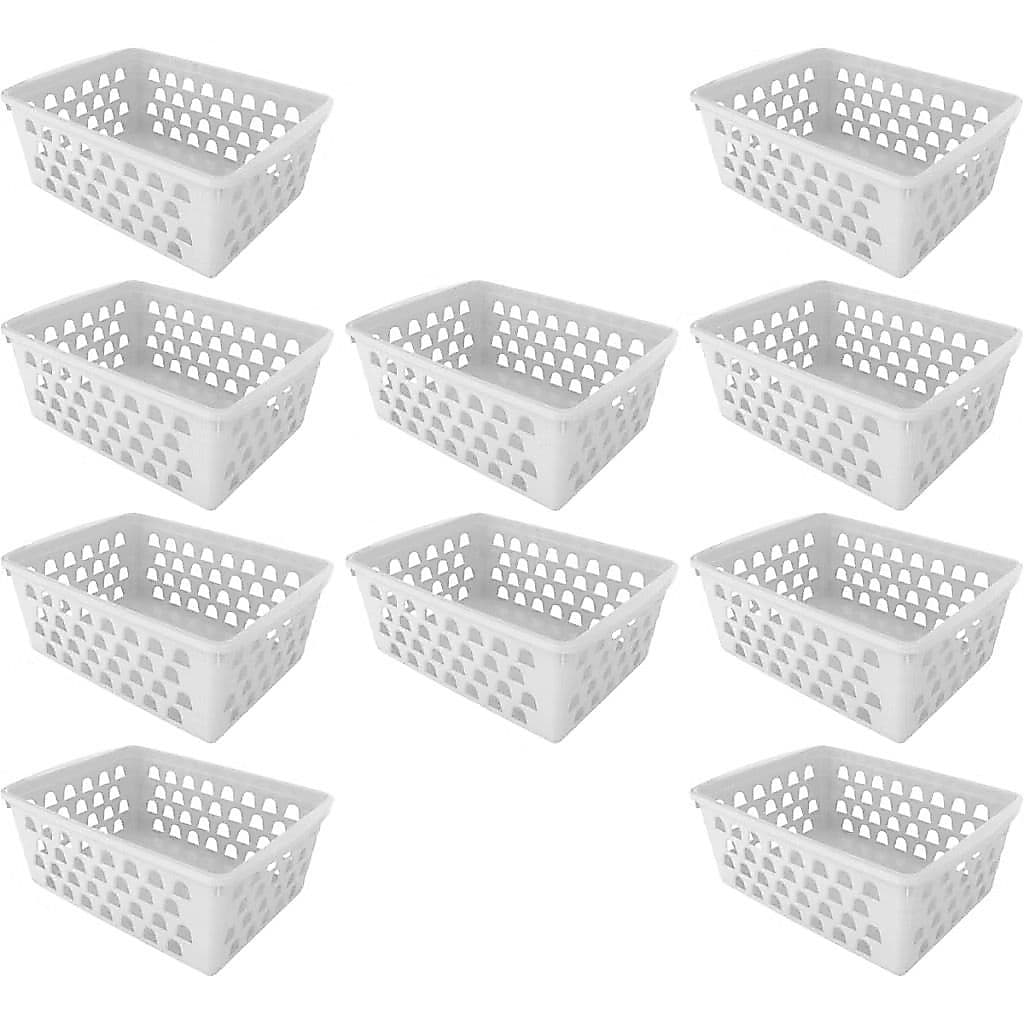 10 Cesto Organizador de Plástico 16x12x6 cm – Ideal para Gavetas, Banheiro, Cozinha e Escritório