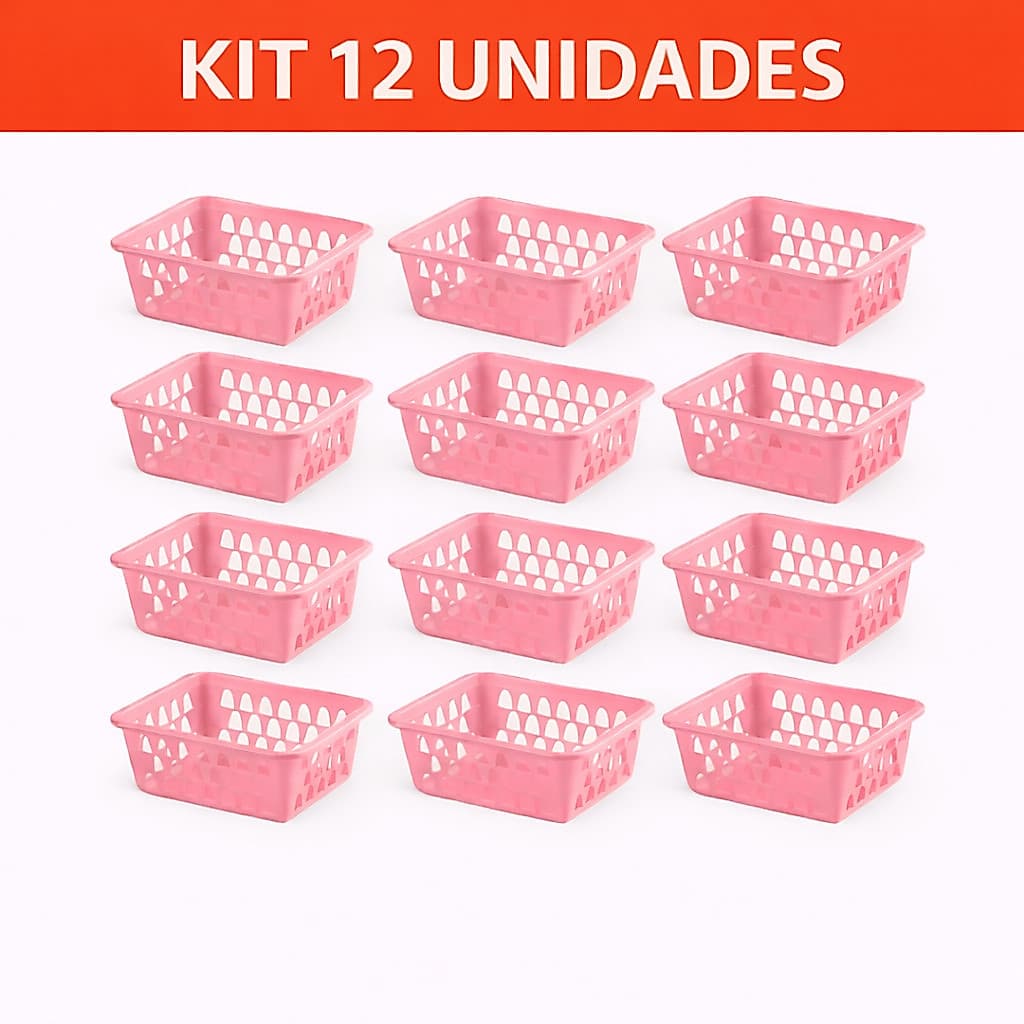 Kit Cestinha Organizador Multiuso Plastico Para Banheiro Cozinha Gaveta E Armário Organizadora