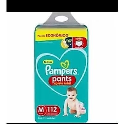 Fralda Pampers Pants Ajuste Total Tamanho M, Fácil de Vestir, 112 Unidades